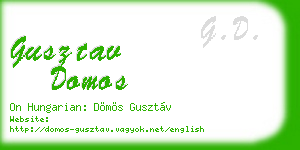 gusztav domos business card