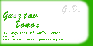 gusztav domos business card